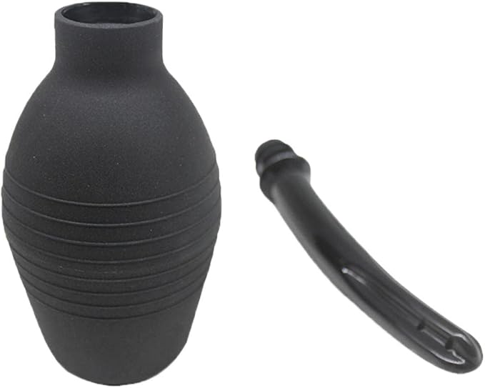 Rubber Vaginal Douche Cleansing, 310ml (10.5 fl oz), Black Enema Bulb for Intimate Hygiene