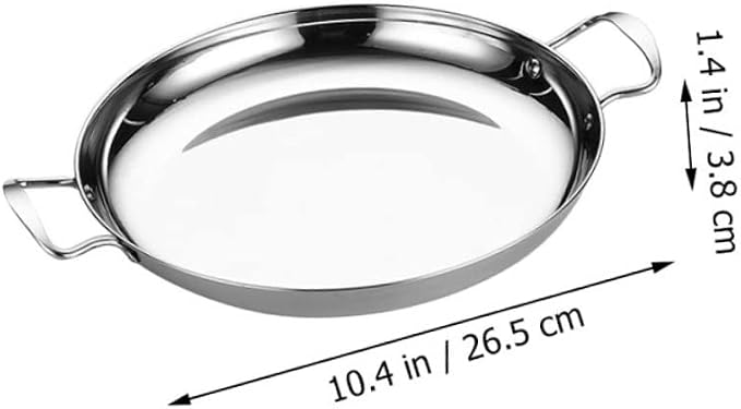 LABRIMP Korean Ramen Pan Double Handle Pot Stainless Steel Dry Pot Rapid Heat Transfer Cookware