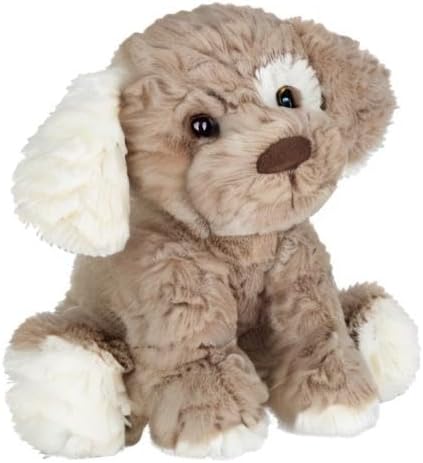Bearington Collection Beige and Brown Dog Stuffed Animal 11 in - Puppy Stuffed Animals - Plush Dog Toys for Kids - Plushies
