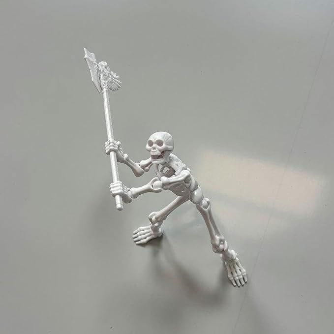 T13 Skeleton Warrior Action Figure – 5.12" Movable Articulated Human Skeleton Model with Accessory, Collectible Anime & Game Character for Display, Paintable Desktop Decor (4pcs)