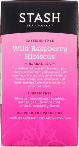 Stash Tea Wild Raspberry Hibiscus tea - 20 Count (Pack of 2)