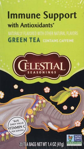 Celestial Seasonings Immune Support Green Tea 20 Tea Bags (Pack of 2)