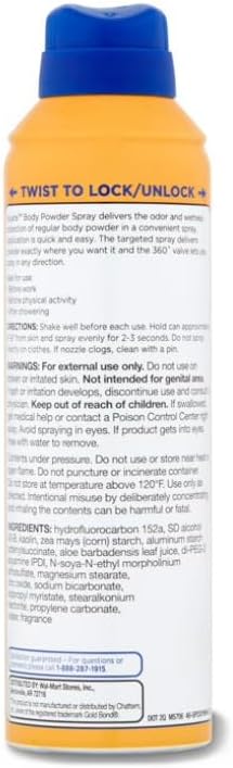 Body Powder Spray Triple Action Formula, Fresh Scent, 10 oz(1pack)