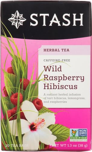 Stash Tea Wild Raspberry Hibiscus tea - 20 Count (Pack of 2)