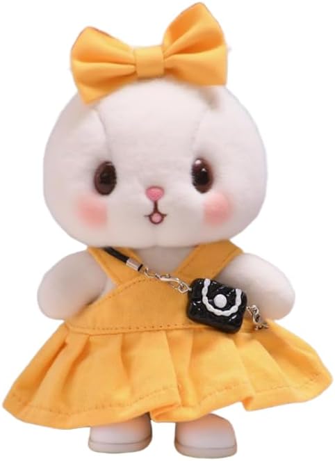 3 Set 17 cm Doll Clothes - 6.7 Inches Cute Dolls Dress - Premium Fashion Accessories, Doll Clothes+Overalls+Glasses Style Bundle,Gifts for Lovers (Style-N)