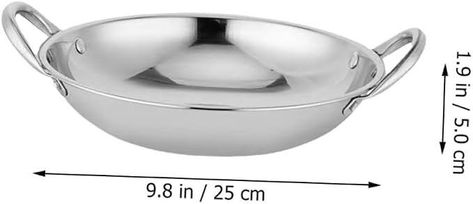 Double Handle Round Bottom Hot Pot Stainless Steel Wok Pan Induction Cooktop Skillet Kitchenware Easy to Clean