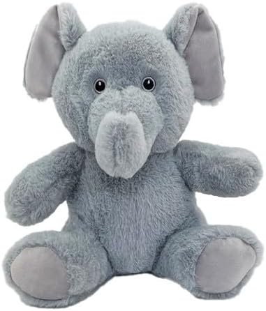 Anico 10" Plush Grey Elephant with Embroidered Eyes | Soft Stuffed Animal, Perfect Plushie for Babies, Toddlers, and Kids | Elephant Plush Toy for Gifts, Nursery Decor, and Playtime!