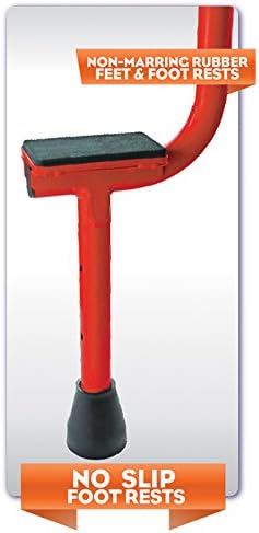 Geospace Adjustable Walkaroo Steel Stilts for Kids - Indoor/Outdoor Play, Exercise, Steel Stilts for Adults- Up to 220 lbs, Height Adjustable Walking Stilts, Kids Stilts -Red