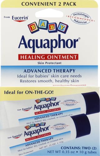 Aquaphor Baby Healing Ointment, To-Go Pack | Advanced Therapy | For Chapped Cheeks | For Diaper Rash | 2 Count Pack
