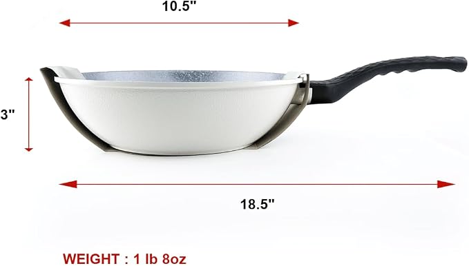 Neoflam Cast Aluminum Nonstick Wok – Lightweight & Durable Stir Fry Pan, Heakthy Non Stick Coating, Easy to Clean, Dishwasher Safe, PFOA,PFAS Free, Stay-Cool Handle, Made in Korea (10", 26cm)