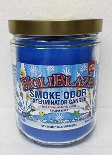 Smoke Odor Exterminator 13oz Jar Set of 6 Assorted Candles Blue Serenity. | Assortment of 6, Includes Blue Serenity, HoliBlaze, Nag Champa, Vanilla Glitz & Woodstock & Sandalwood