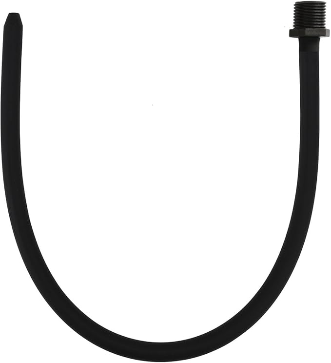 Silicone Nozzle Enema Attachment Reusable Douche Black Hose Nozzle (9.8 in)