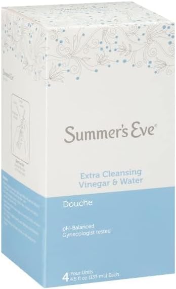 Summer's Eve Extra Cleansing Vinegar and Water Vaginal Douche, pH Balanced, Gynecologist Tested, Fresh Clean Scent, 4.5 Ounce Each, 4 Count (Pack of 3)