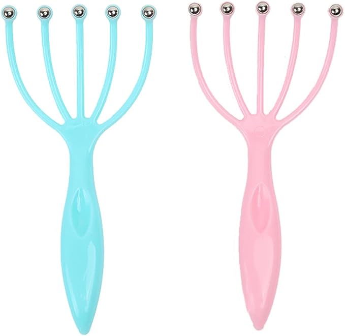 Ryoma Scalp Massager, Protable Hand Held SPA Head Massager for Deep Relaxation & Stress Reduction in The Office Home SPA Father's Day and Mother's Day Gifts Pink+Blue(2-Pack)