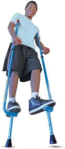 Geospace Original Walkaroo Durable Steel Stilts with Ergonomic Design for Easy Balance Walking & Active Play for Adults and Kids up to 220 lbs (Blue)