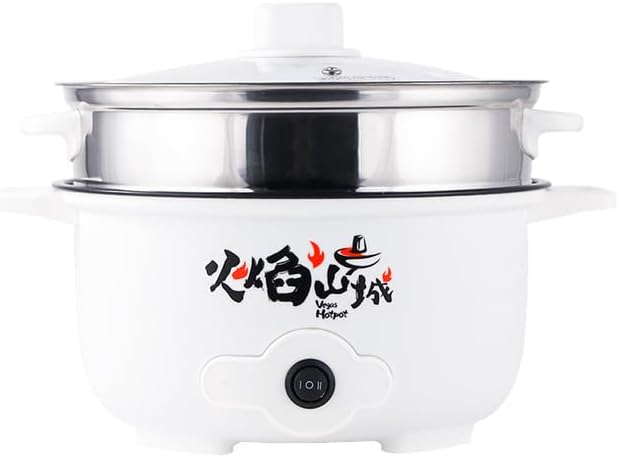 VEGAS Electric HOT POT Multifunction Steam & Cooking Ramen Pot with Automatic Keep Warm Mode Nonstick Inner Pot & Full-View Glass Lid &Stainless steel steamer basket Color Shipped Randomly(9 inch)