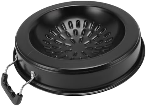 Asixxsix Thai Korean BBQ Grill Pan, Aluminum BBQ Grill Topper, 2 in 1 Non Stick Smoke Steak Grill Charcoal Pan Pork Hot Pot, Even Heating Barbecue Grill Plates, Camping BBQ Pan (35cm/13.78in Black)