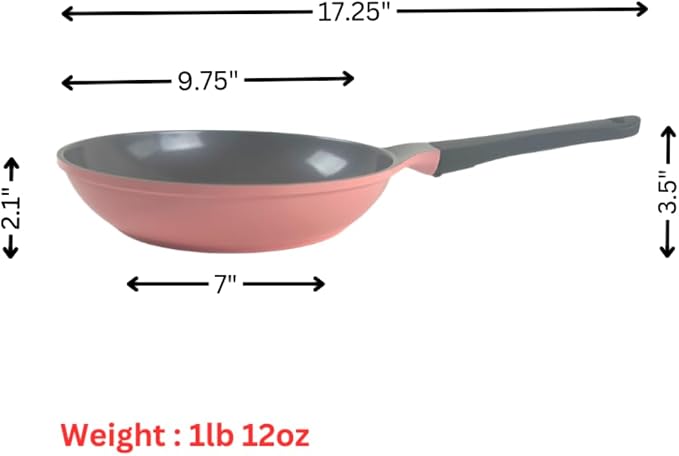 Eela 9.5-Inch Kitchen Essetial Stir Frying Pan with Bakelite Handle, Healthy Cooking Nonstick Ceramic Coating Egg Omelet Skillet, Tamagoyaki, Lightweight, Dishwasher Safe, Made in Korea (24cm)