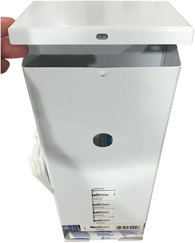 Sanitary Napkin and Tampon Dispenser Prefilled Free Vending White Metal