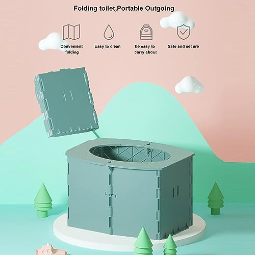 ZJchao Car Potty for Toddler, Portable Toilet Seat Lightweight Foldable Toddler Potty Toilet Urinal Training Chair Travel Chamber Pot for Travel Camping And Outdoor Use (Green)