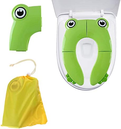 Travel Potty Seat for Toddler - Folding Toilet Seat Cover Travel Potty Training seat for Baby Boy Girl Toddler Kid Upgrade 6 Non Slip Pad FABUDERFUL