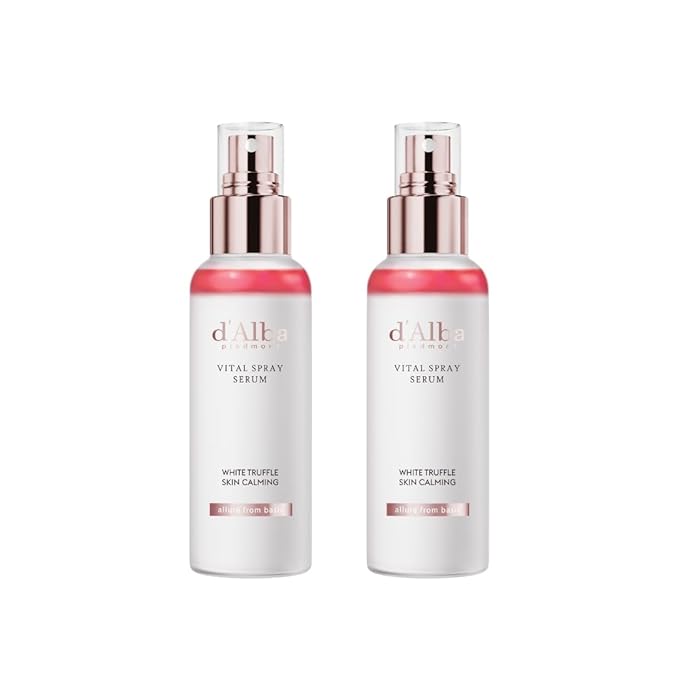 d'alba Piedmont [2 Bottles] Italian White Truffle Vital Spray Serum, Vegan Skin Care, Calming and Hydrating Facial Mist for Red and Sensitive Skin, Glow, Korean Skincare (total 6.76 fl oz.)