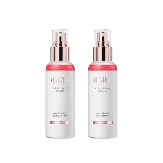 d'alba Piedmont [2 Bottles] Italian White Truffle Vital Spray Serum, Vegan Skin Care, Calming and Hydrating Facial Mist for Red and Sensitive Skin, Glow, Korean Skincare (total 6.76 fl oz.)