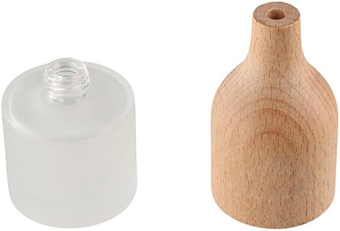 Wood Cap Diffuser Bottles 30ml/50ml - Handcrafted Glass Diffuser with Natural Wood Lid, Refillable Aromatherapy Bottles for Essential Oils(30ml)