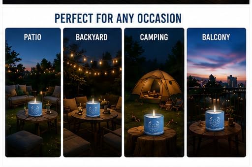 Citronella Candle Soy Wax Candles Aromatherapy Outdoor Indoor Candles Natural Soy Wax Candle with Rosemary Peppermint Lemongrass and Cedarwood