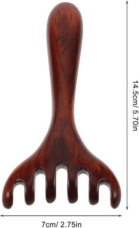2 Pcs Wooden Deer Horn Massage Comb 6 Claws,Taichi Massage Tools | Meridian-Dredging Rake Foot Acupoint Massager Perfect for Head, Back, Legs, and feet. Ideal as a Father's Day or Mother's Day Gift