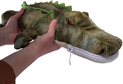 PREXTEX Stuffed Alligator Toy with 3 Baby Alligators - Alligator Plush Mommy with 3 Zippered Stuffed Alligator Babies, Ideal Stuffed Animal for Boy or Girl Playtime - 3-5 Years