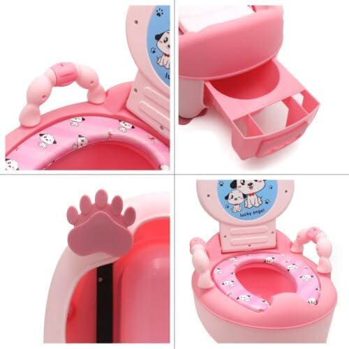 SMT- Potty Training Seat, Cute Pink Bows Baby Kids Portable Bear Blue Potty Training Seat Toddler Lovely Toilet Seat Stool Chair Travel [P/N: ET-BABY003A-PINK]