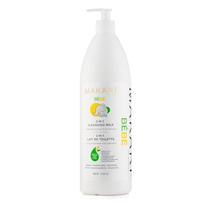 MAKARI Bebe 3-Piece Shower Gift Set | Foaming Gel, Cleansing Milk & Oil | Gentle, Nourishing Bath Routine for Newborn & Up | Hypoallergenic & Paraben-Free