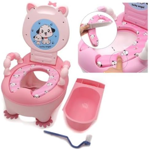 SMT- Potty Training Seat, Cute Pink Bows Baby Kids Portable Bear Blue Potty Training Seat Toddler Lovely Toilet Seat Stool Chair Travel [P/N: ET-BABY003A-PINK]