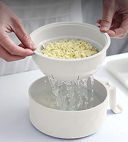 Layron Ramen Cooker Ramen Bowl Set with Chopsticks 33oz Microwave Noodle Bowl College Dorm Room Essentials for Girls for Boys Apartment Essentials-White