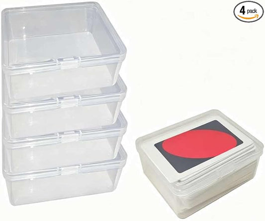 4PCS Plastic Game Card Storage Box, Card Case for UNO Cards, playing card box, High Capacity Playing Card Case (NO Cards)