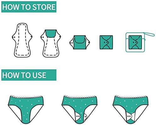 Soft Adjustable Snaps Reusable Menstrual Pads - Reusable Sanitary Pads | Reusable Panty Liners | Soft Cloth Menstrual Pads -9 pcs Pad with 1 Bag(Multicolor a)