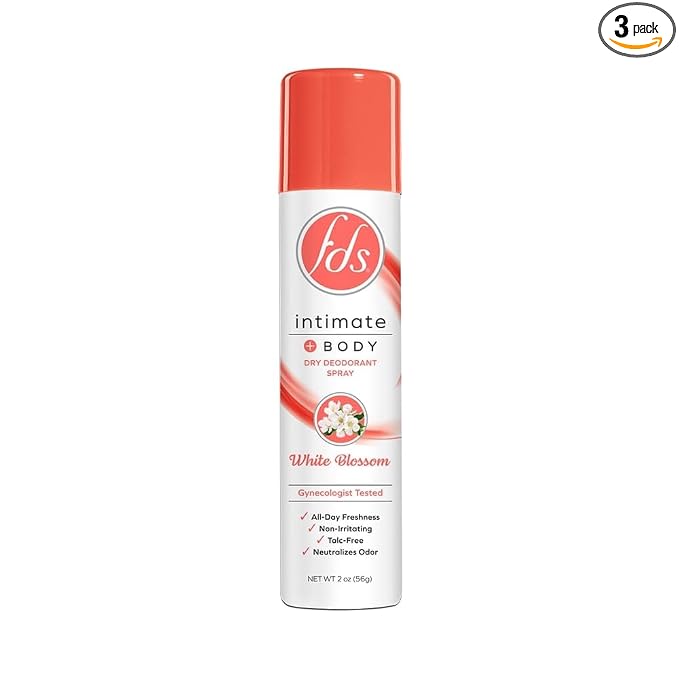 Fds Intimate + Body Dry Spray Deodorant White Blossom 2 Ounce (Pack of 3)