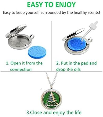Aromatherapy Essential Oil Diffuser Stainless Magnetic Locket Christmas Tree Crystals