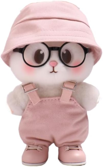 3 Set 17 cm Doll Clothes - 6.7 Inches Cute Dolls Dress - Premium Fashion Accessories, Doll Clothes+Overalls+Glasses Style Bundle,Gifts for Lovers (Style-L)