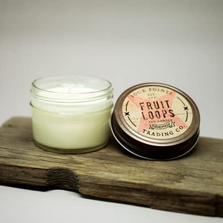 Fruit Loops Scented Candle 4 oz - Soy Aromatherapy Candle with Jar - Great Gift for Birthdays, Anniversary, Christmas, New Year, House Warming and More!