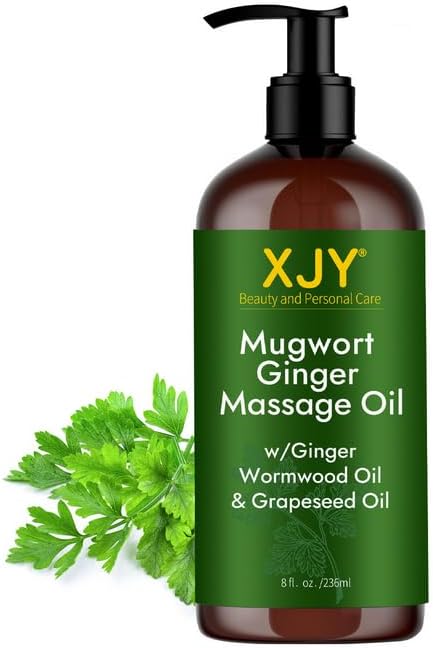 Mugwort Ginger Massage Oil Lymphatic Drainage Oils Anti Cellulite for Leg Arm Belly Shoulder Gua Sha Body Muslce Relaxing Soothing Massage Tools