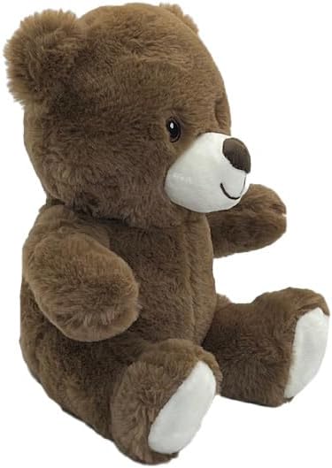 Anico 10" Plush Brown Teddy Bear with Embroidered Eyes | Soft Stuffed Animal, Perfect Bear Plush Toy for Kids, Toddlers, and Babies | Toy for Gifts, Nursery Decor, and Playtime!
