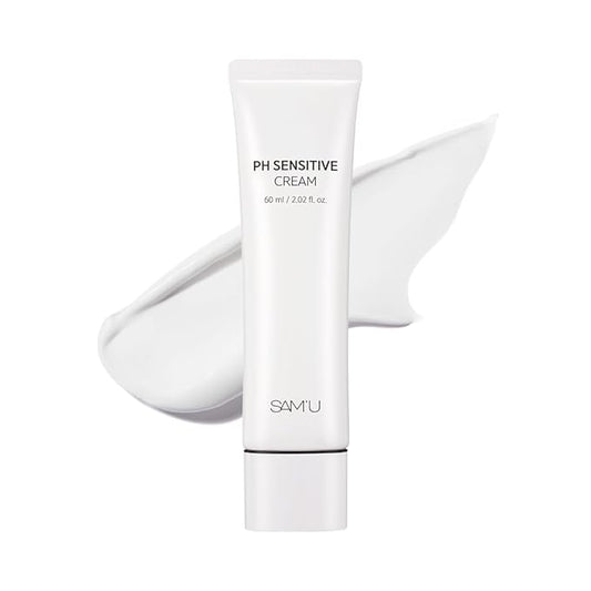 SAM'U PH Sensitive Cream– Face Moisturizer with Ceramide, Hyaluronic Acid & Allantoin & Centella, Long-lasting Hydration, Quick Absorbing Formula, Hypoallergenic Korean Skin Care 2.02 Fl Oz