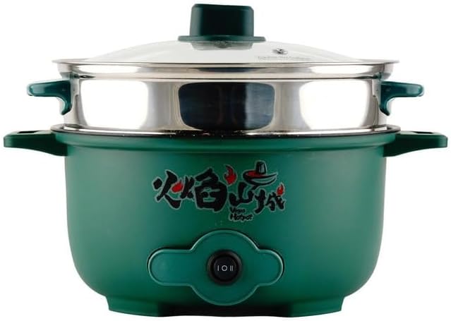 VEGAS Electric HOT POT Multifunction Steam & Cooking Ramen Pot with Automatic Keep Warm Mode Nonstick Inner Pot & Full-View Glass Lid &Stainless steel steamer basket Color Shipped Randomly(9 inch)