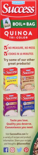 Success Boil-in-Bag Quinoa, Tri-Color Quinoa, 12-Ounce Box, Pack of 1 | Quick quinoa bag for easy meals, stovetop or microwave, ready in 10 minutes, gluten-free, kosher, non-GMO