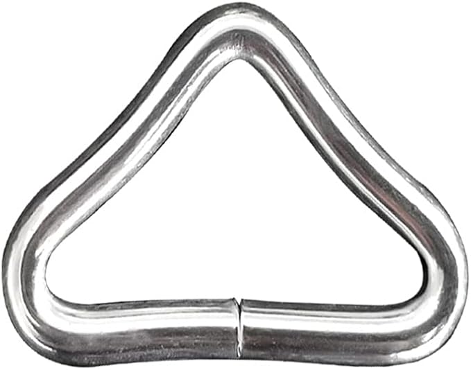 Tookie Trampoline Triangle Buckle, 10pcs High Strength Erosion Resistance Metal Triangle Ring Buckle V-Rings for Trampoline Replacement Repair