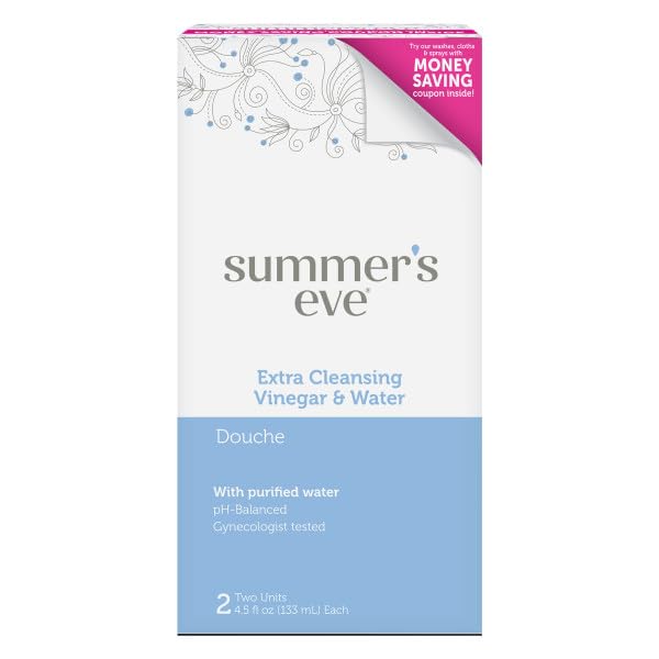 Summer's Eve Extra Cleansing Vinegar and Water Feminine Cleansing Douche, Odor Control, pH Balanced, Gynecologist Tested, 4.5 Ounce Each, 2 Count (Pack of 10)