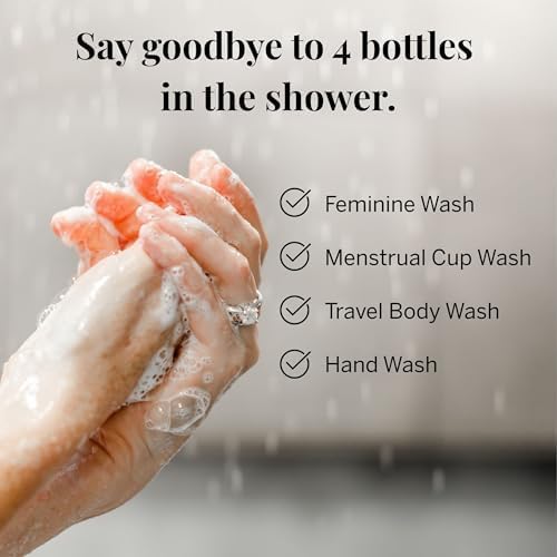 Pixie Feminine Wash – Foaming Cleaner with Natural Ingredients – More Foam Wash in Bottle Than Other Brands – pH Balanced & Plant Based – For Your Menstrual Cups and Discs, TSA Approved 2.5 fluid oz