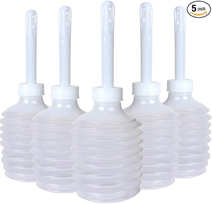 5 Pcs Disposable Vaginal Irrigators, 200ml Capacity, 8-Hole Gentle Rinse | Specially engineered with 8 side-holes for a soft, uniform, and comfortable rinse experience.